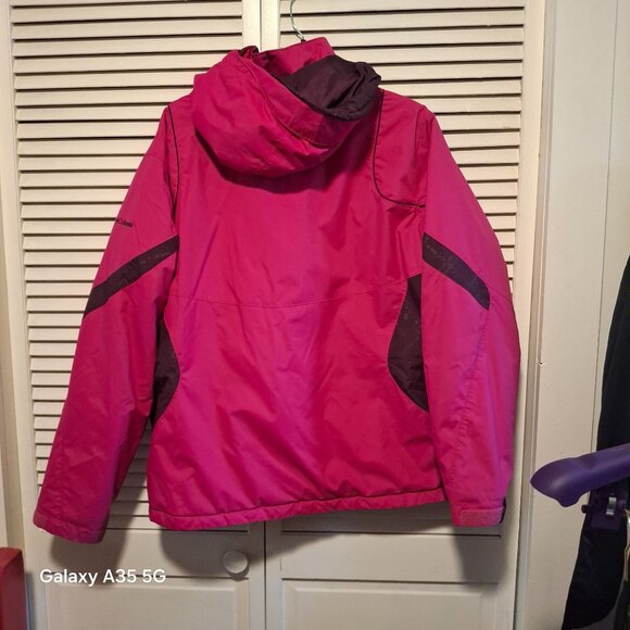 Columbia Womens Pink Hooded Winter Jacket W/ Zipper & Snap Closure Sz 2XL Cozyco - Picture 7 of 15